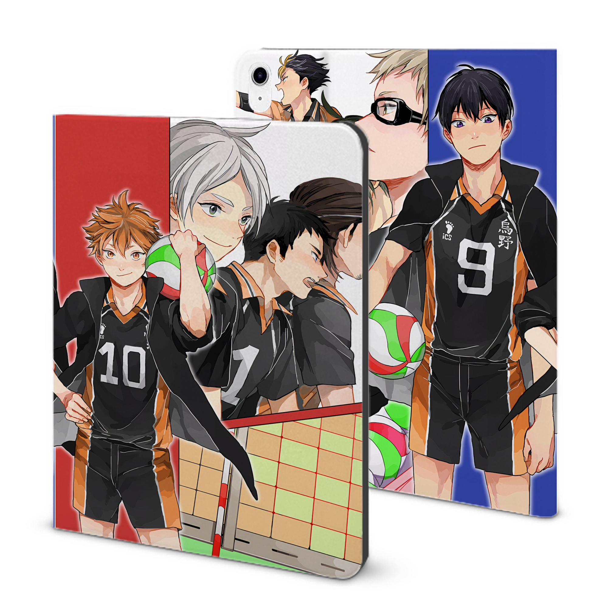 （画像用） ハイキュー!! Haikyu!! IPad ケース ブック型 PUレザー TPU 耐衝撃 軽量 薄型 ペン収納なし 全面保護 IPad 各モデル対応